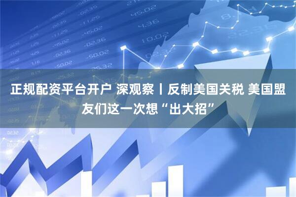 正规配资平台开户 深观察丨反制美国关税 美国盟友们这一次想“出大招”